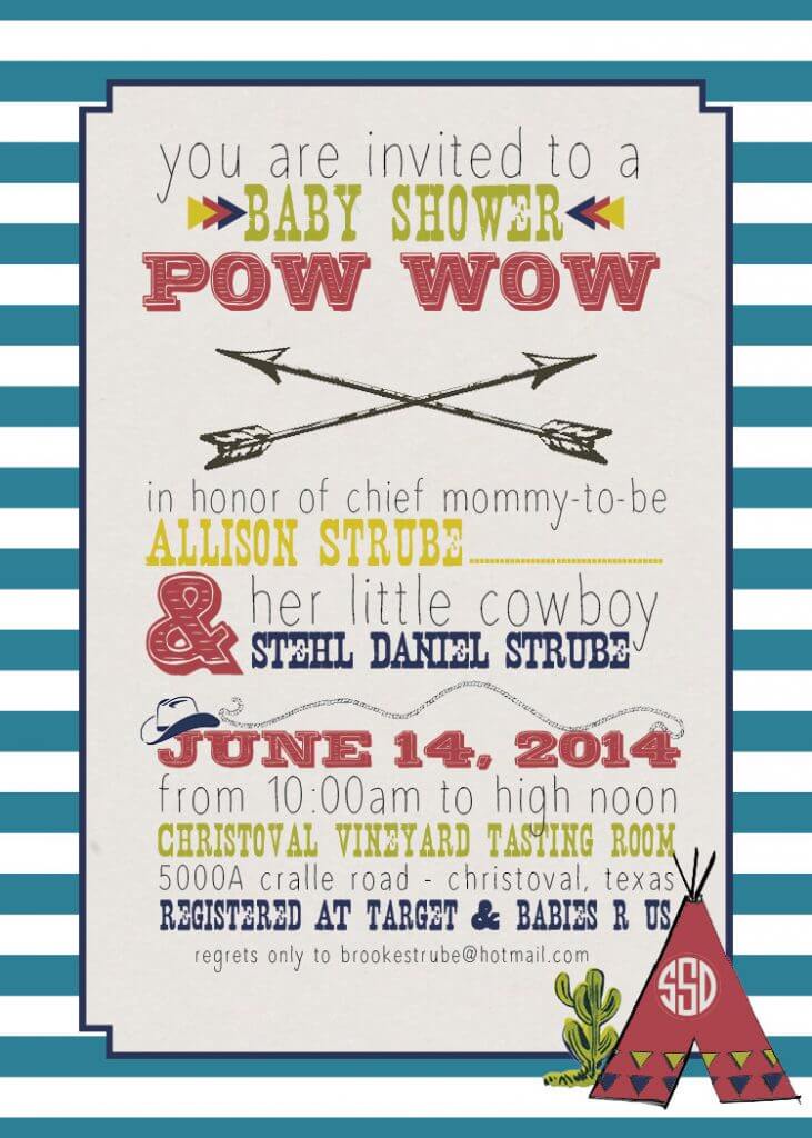 Cowboys & Indians - 5x7 Baby Shower Invitation